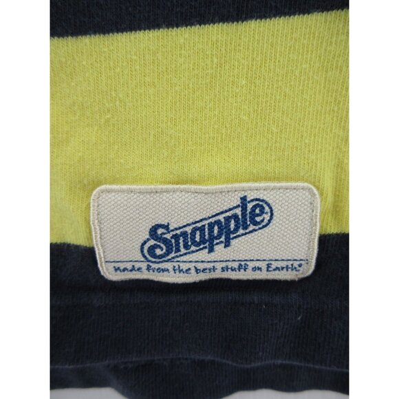 VINTAGE Snapple Rugby Polo Shirt XL Yellow Pullover Striped Preppy - Picture 4 of 12